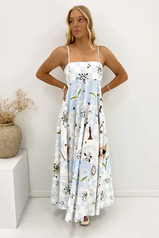 Fine-Print Maxi Dresses -Minnie Maxi Dress Blue Wonderland