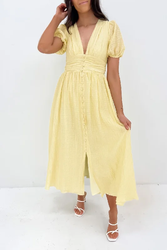 Dainty-Print Maxi Dresses -Nala Maxi Dress Yellow