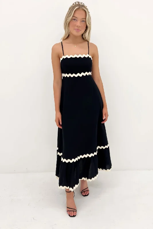 Retro Maxi Dresses for Charm -Norah Maxi Dress Black