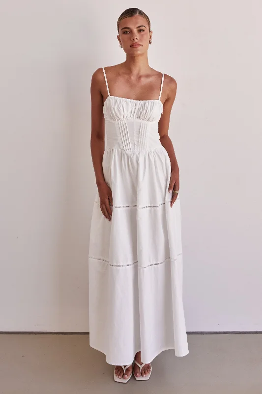 Button-Front Maxi Dresses -Paolo Maxi Dress (White)