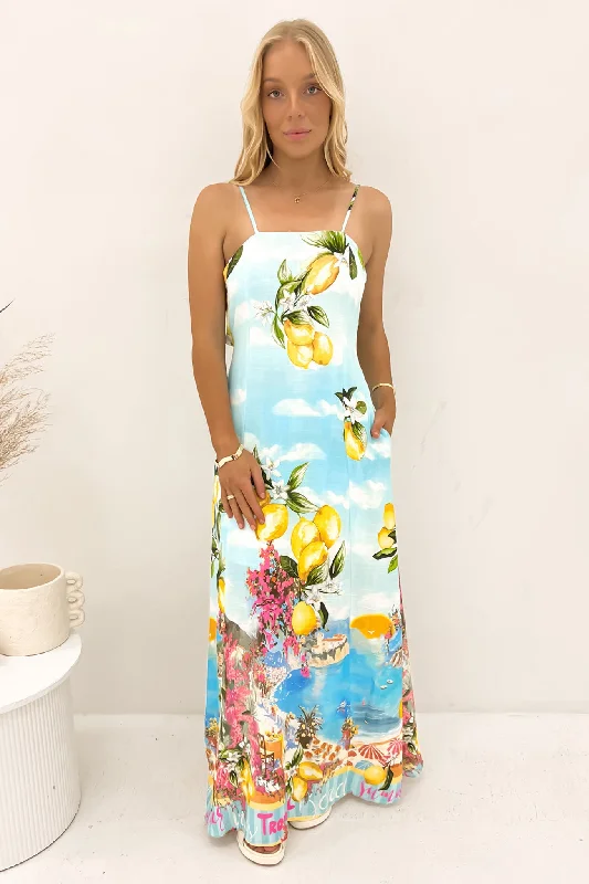 Maxi Dresses for Night Brunches -Paris Maxi Dress Lemoncello