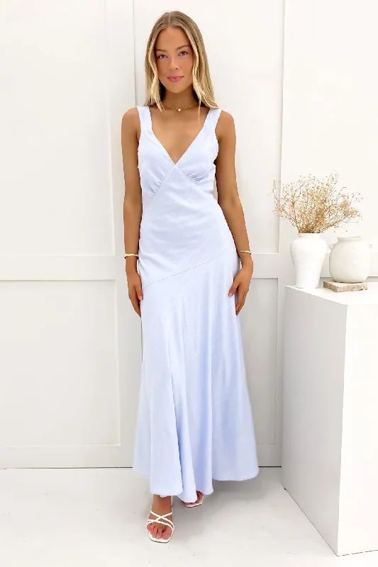 Maxi Dresses for Lunch Outings -Ramona Maxi Dress Blue