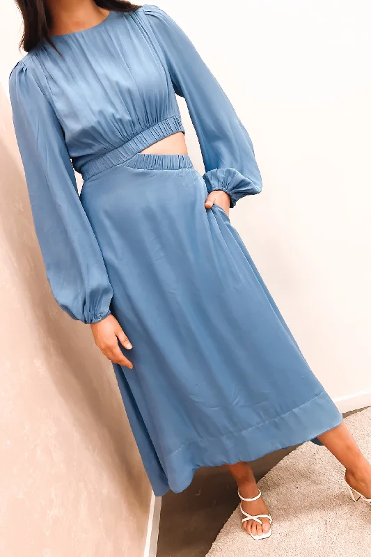 Front-Tie Maxi Dresses -Sienah Maxi Dress Blue