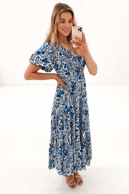 Cool-Tone Maxi Dresses -Sommer Maxi Dress Blue