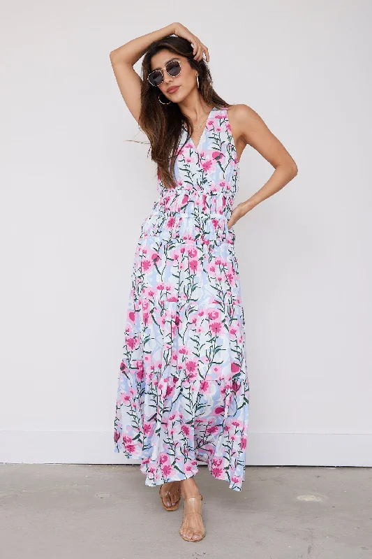 Maxi Dresses for Music Nights -SALE - Sydney Floral Print Maxi Dress