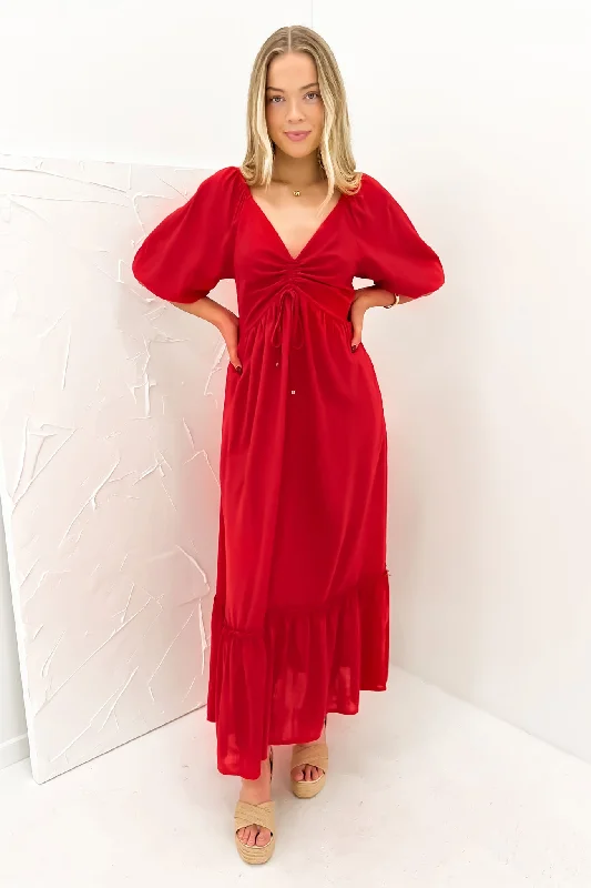 Maxi Dresses for Weekend Getaways -Tayten Maxi Dress Red