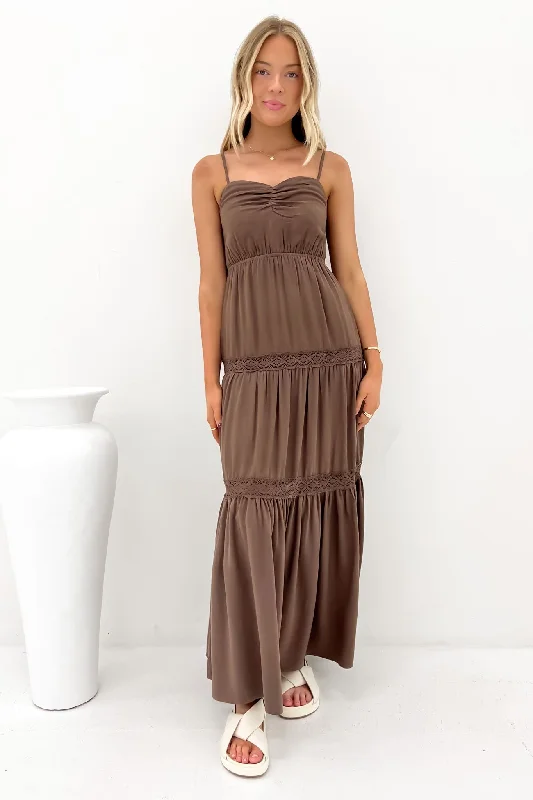 Maxi Dresses for Movie Nights -Toledo Maxi Dress Brown