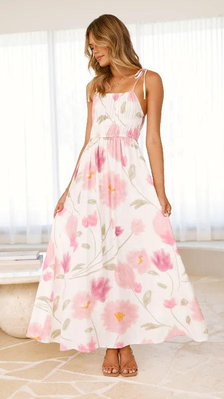 Chiffon Maxi Dresses for Lightness -Usra Maxi Dress - Blossom